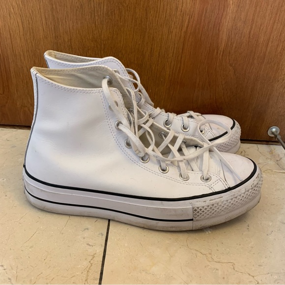 ❌SOLD❌Platform leather converse - Picture 1 of 6